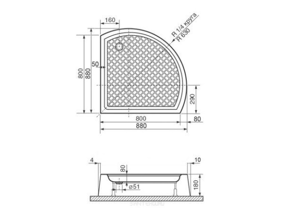 Душевой поддон RGW LUX/TN-P 16180388-71