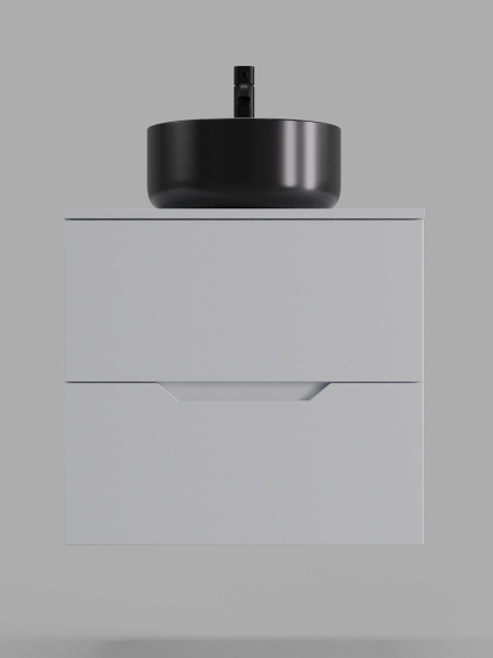 Тумба с раковиной подвесная 60 см Orange Line Li-60TuwMDF+B07-345B белый/черный