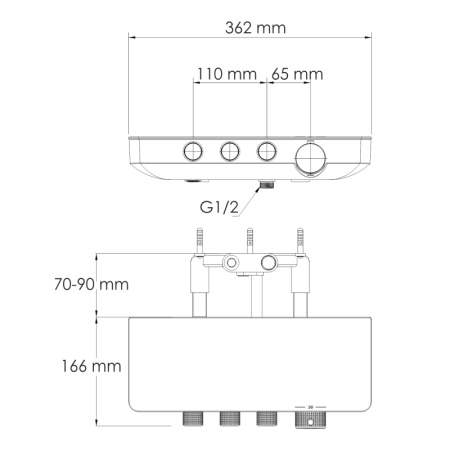 Термостатический смеситель для ванны WasserKRAFT Elbe 7499 Thermo