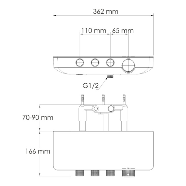 Термостатический смеситель для ванны WasserKRAFT Elbe 7499 Thermo