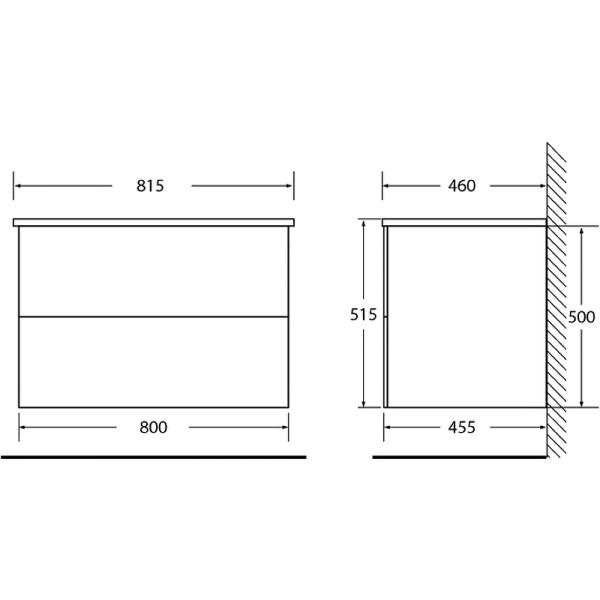 База под раковину подвесная BelBagno ETNA-800-2C-SO-RW-P Rovere Moro