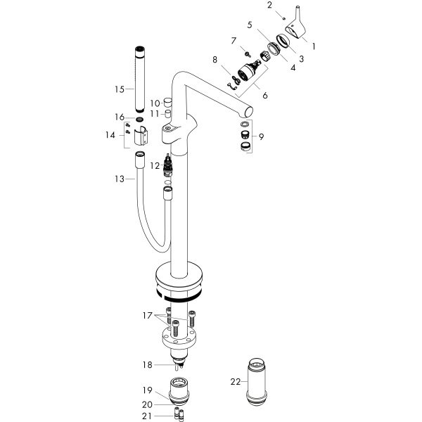 Смеситель для ванны напольный Hansgrohe Talis S 72412000 хром