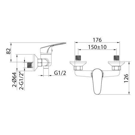 Смеситель для душа Milardo Simp (SIMSB00M03)