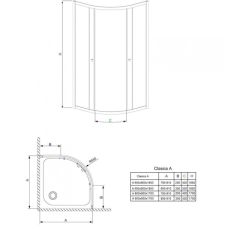 Душевой уголок Radaway Classic A 30001-04-01