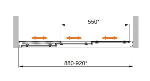Душевая дверь в нишу Cezares FAMILY-B-BF-3-100-C-Cr