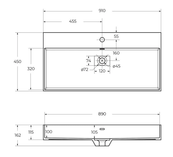 Раковина из искусственного мрамора CEZARES 50263 Bianco