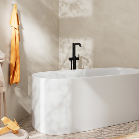 Смеситель для ванны напольный Hansgrohe Tecturis S 73440670 черный матовый