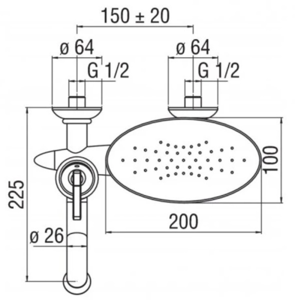 Смеситель для ванны NOBILI Dubai DB00110/1CR