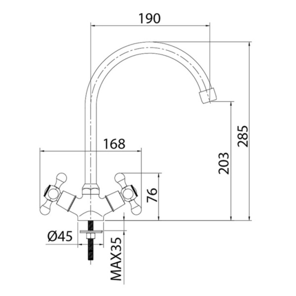 Смеситель для кухни Milardo Duplex (DUPSB0JM05)