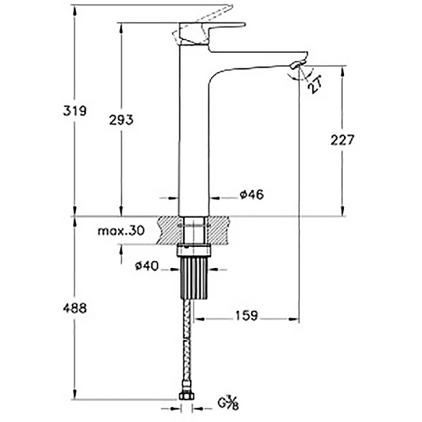 Смеситель для раковины Vitra Flow Soft A4301036EXP Смеситель для раковины Vitra Flow Soft A4301036EXP