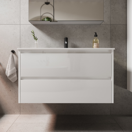 Тумба под раковину Sancos  Libra LB90W белый глянец