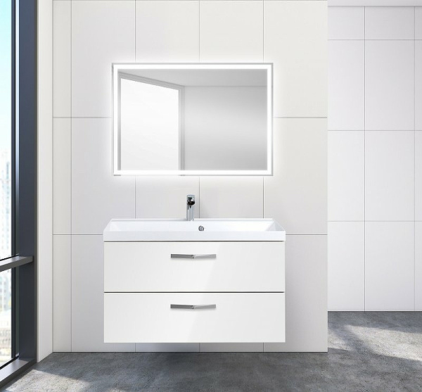 База под раковину подвесная BelBagno AURORA-900-2C-SO-BL Bianco Lucido