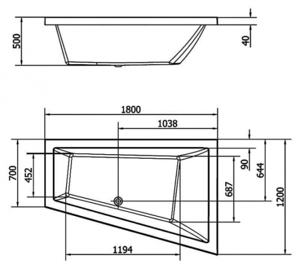 Акриловая ванна Alpen Triangl 19611 Акриловая ванна Alpen Triangl 19611