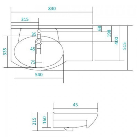 Раковина (83x51,5) Style Line Коралл ЛС-00000164