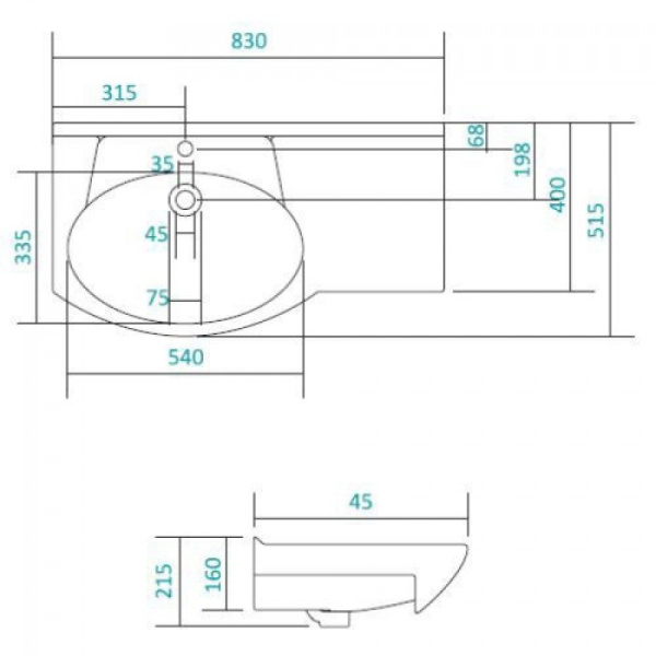 Раковина (83x51,5) Style Line Коралл ЛС-00000164