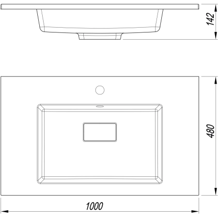 Раковина встраиваемая сверху (100х45) Style Line Line СС-00002455 белый