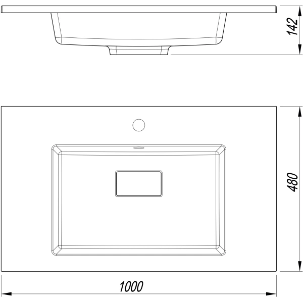 Раковина встраиваемая сверху (100х45) Style Line Line СС-00002455 белый