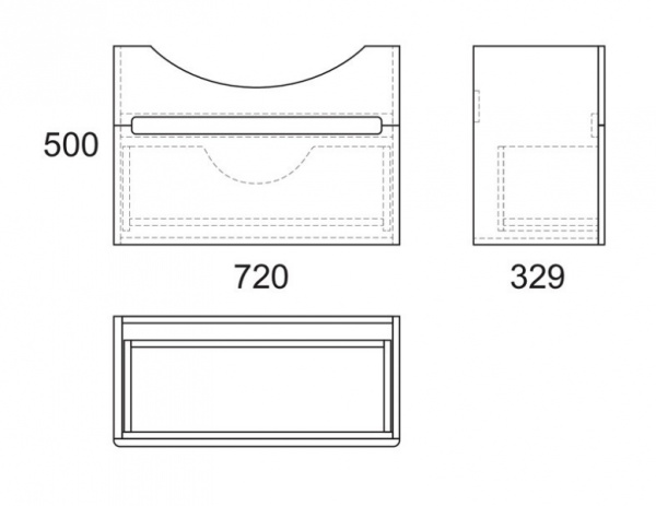 Тумба под раковину Owl 1975 Lagerta, 85 см, 2 ящика OW08.03.00