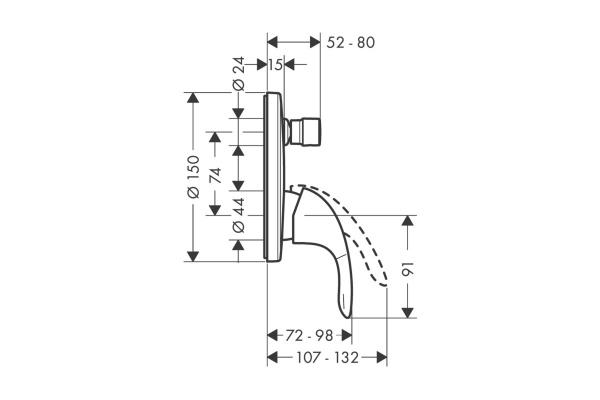 Смеситель для ванны Hansgrohe Focus E 31744000