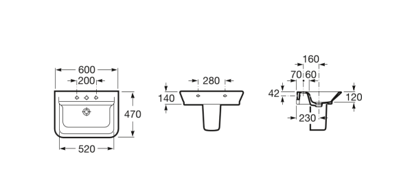 Раковина подвесная (60x47) Roca The Gap  327474000