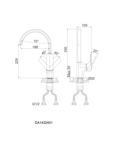 Смеситель для кухни D&K Berlin Steinbeis (DA1432416)