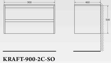 База под раковину подвесная BelBagno KRAFT-900-2C-SO-BO Bianco Opaco