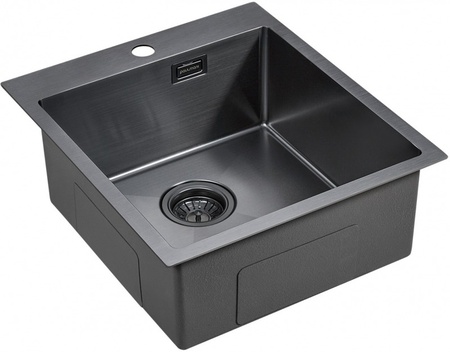Кухонная мойка Paulmark Neckar PM804551-GM вороненая сталь