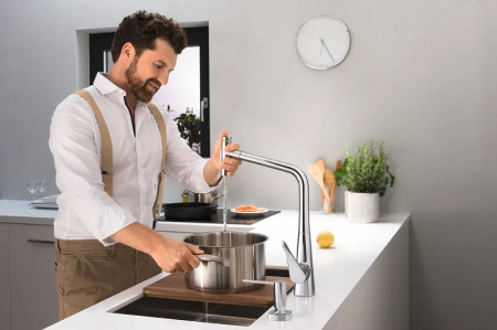 Смеситель для кухни Hansgrohe Metris Select M71 73820000 хром