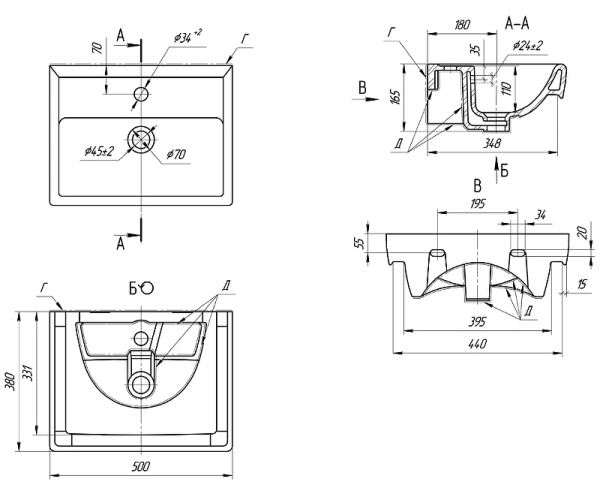 Раковина  Misty Дрея Мини 50 СК 641594