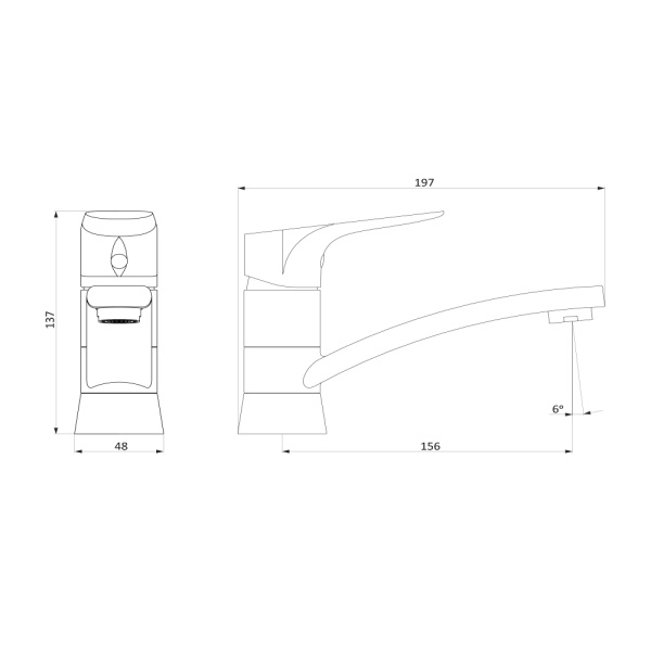 Смеситель для раковины Damixa RedBlu Origin Bit 770220000