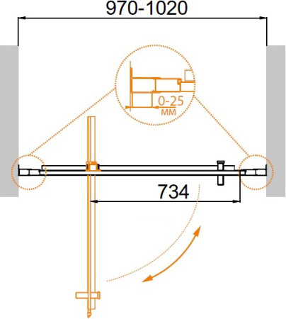 Душевая дверь (100х195) CEZARES MOLVENO MOLVENO-BA-1-100-C-Cr-IV