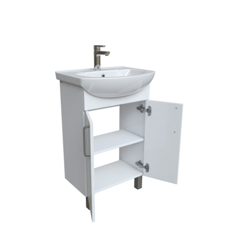 Тумба с умывальником, напольная, белая, 55 см, Optima Home, IDDIS, OPH55WFi95K