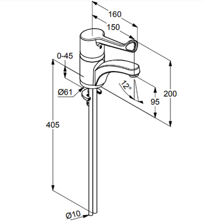 Смеситель для раковины Kludi Medi Care 341130534