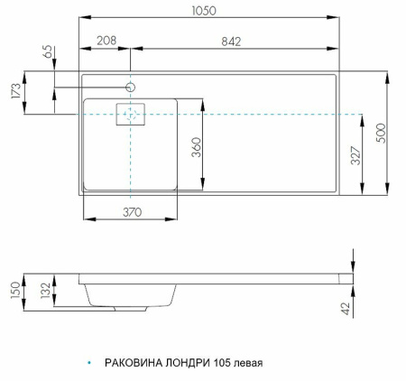Тумба с раковиной Aquaton Лондри 40 1A2360K1LH010