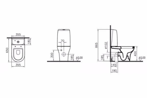 Унитаз-компакт с микролифтом VitrA Zentrum 9012B003-7200