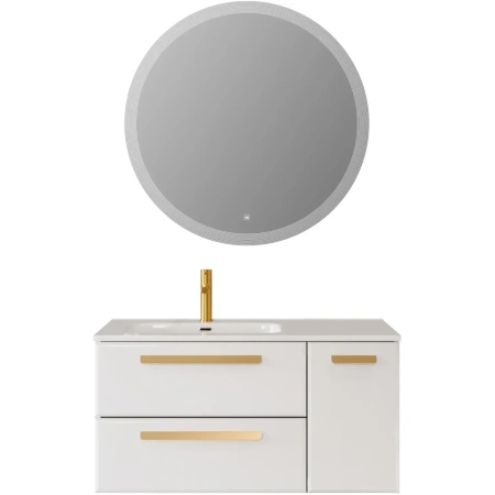 Тумба под раковину Cezares ECO-CER-N-1000-2C-1A-SO-BL-L Bianco Lucido без ручек