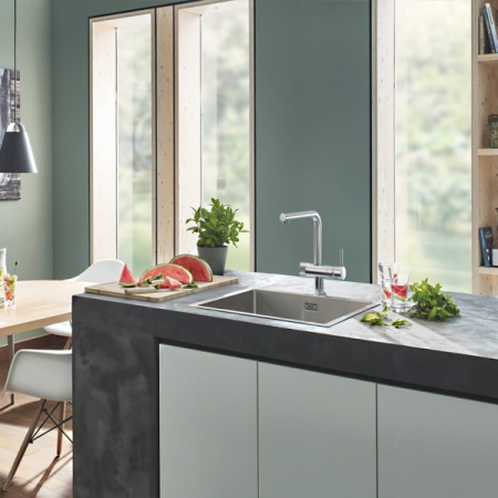 Смеситель для кухни Grohe Blue Pure Minta c фильтром 119707 суперсталь