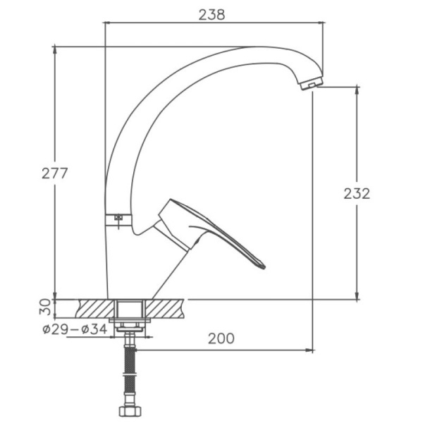 Смеситель для кухни Cron CN77318-MC Смеситель для кухни Cron CN77318-MC