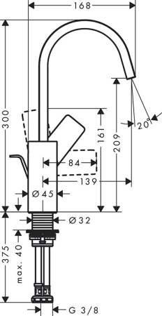 Смеситель для раковины Hansgrohe Vivenis 75030670, черный матовый