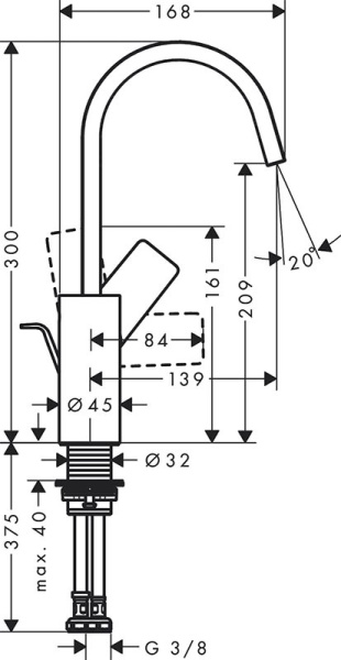 Смеситель для раковины Hansgrohe Vivenis 75030670, черный матовый