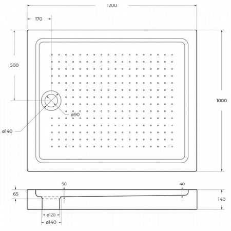 Душевой поддон (120х100) Belbagno Tray TRAY-BB-AH-120/100-15-W
