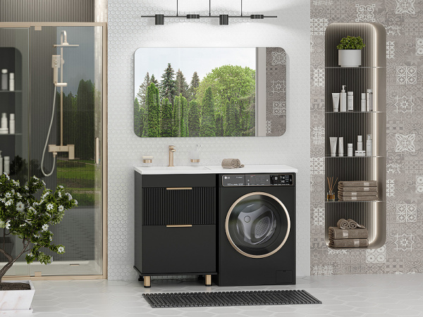 Тумба с раковиной под стиральную машину 60 Brevita Enfida УТ000016087