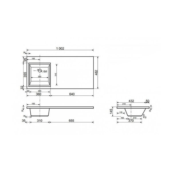 Раковина Style Line Estetus Даллас 100 L СС-00002390 левая