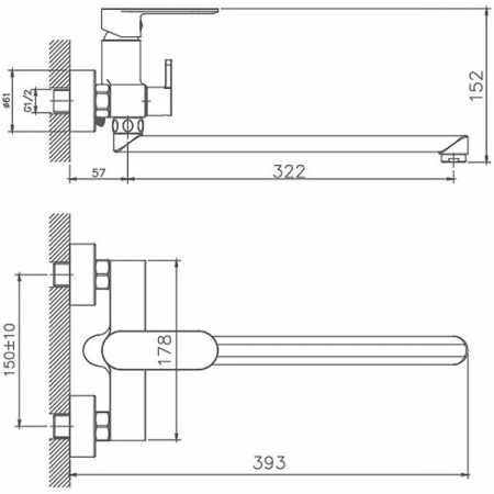 Смеситель для ванны Haiba HB22590-7