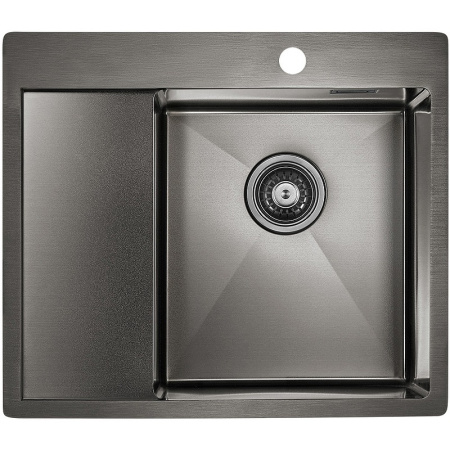 Кухонная мойка Paulmark Alster PM825951-GMR вороненая сталь правая