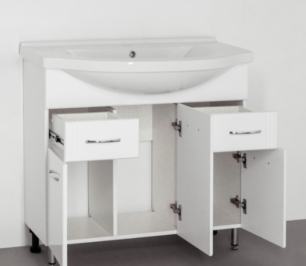 Тумба под раковину напольная Style Line Эко Стандарт 90 ЛС-00000110 белый