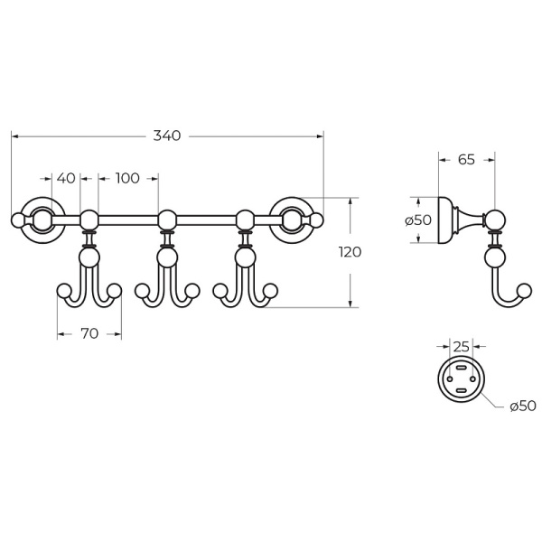 Крючок Cezares Aphrodite APHRODITE-THK-03/24-Sw