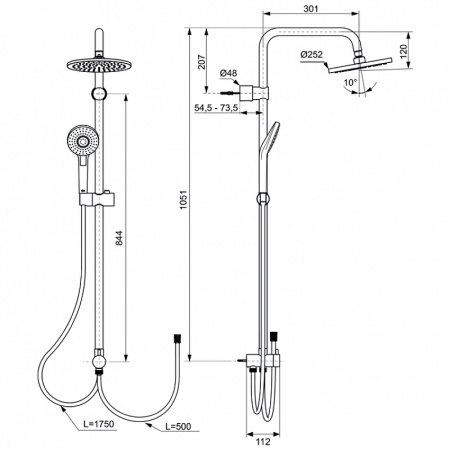 Душевая стойка Ideal Standard Idealrain Eco Evo A6943AA