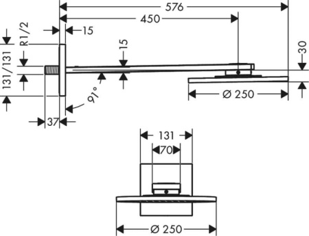 Верхний душ Axor Univ ShowerSolutions 35284000