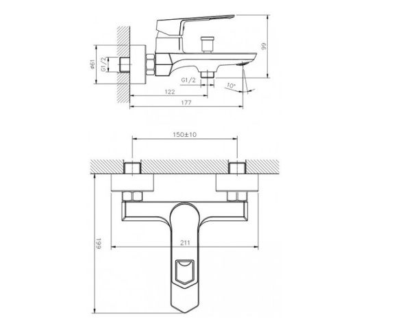 Смеситель для ванны Koller Pool Grace GR0100